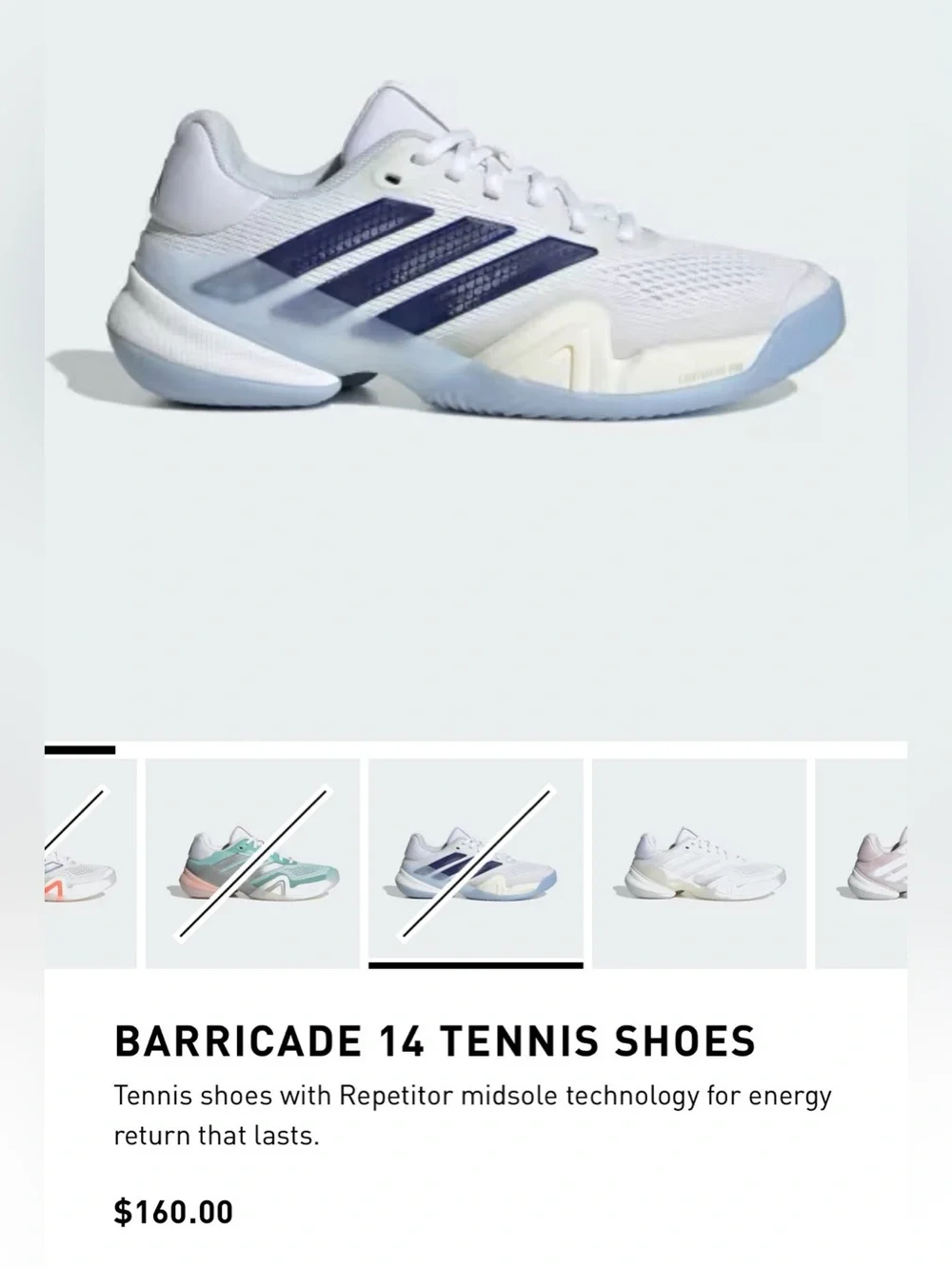 adidas Barricade women’s tennis shoes